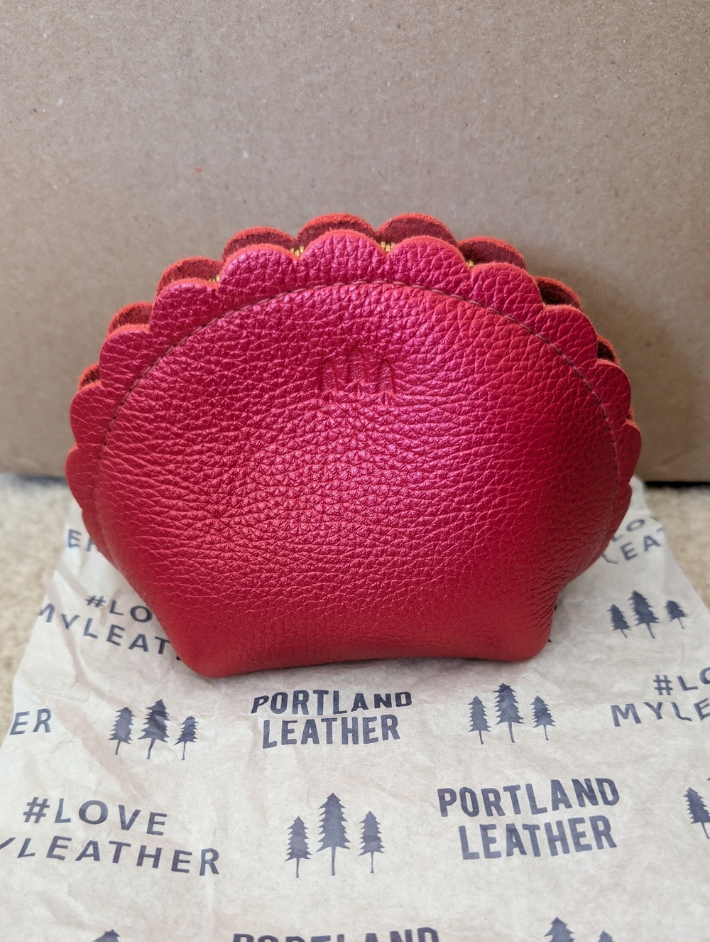 Portland Leather Large Marigold in Reba Red